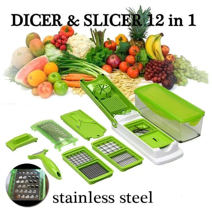 MULTIPURPOSE 12 IN 1 - VEGETABLE AND FRUIT CHOPPER/SLICER